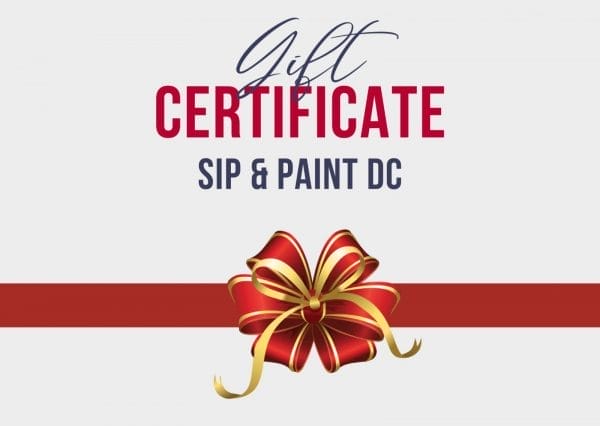 A gift certificate for Sip & Paint DC.