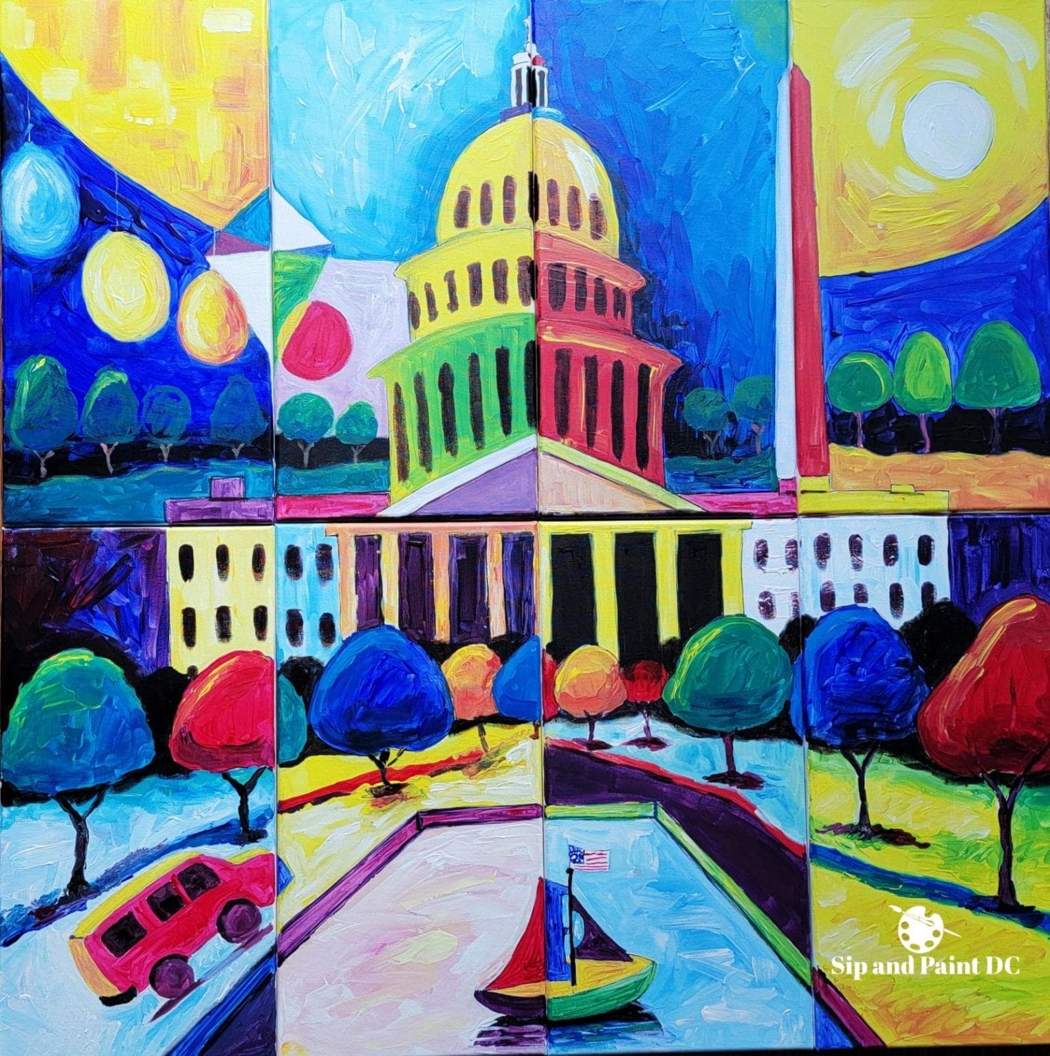 Collaborative Art for Team Building Sip And Paint DC
